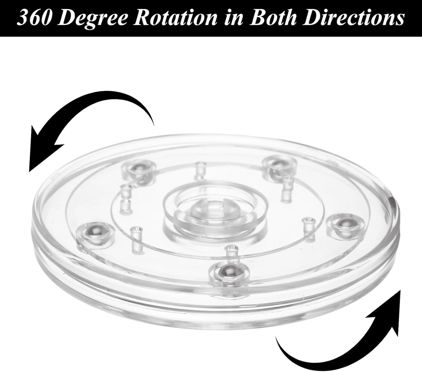 6 Pack 4 inch Small Lazy Susan, Lazy Susan Turntable Organizer Acrylic Cookie Turntable for Kitchen Spice Rack Table Cake Kitchen Pantry Decorating