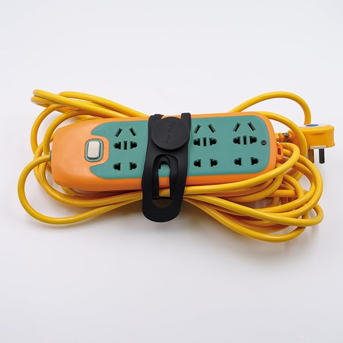 Silicone Latch Strap for Slow Cooker Lid, Pot, Bento Box, 21.65 In Reusable Elastic Self-Lock Silicone Tie for Bundling or Organizing Curtain, Cords, Yoga Mat, Camping Mat, 2pcs (Black&Black)