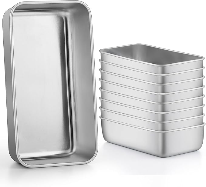 LIANYU 9 Pack Bread Loaf Pans for Baking 9x5Inch, Stainless Steel Meat Bread Baking Pans, Loaf Tin for Homemade Banana Sandwich Sourdough