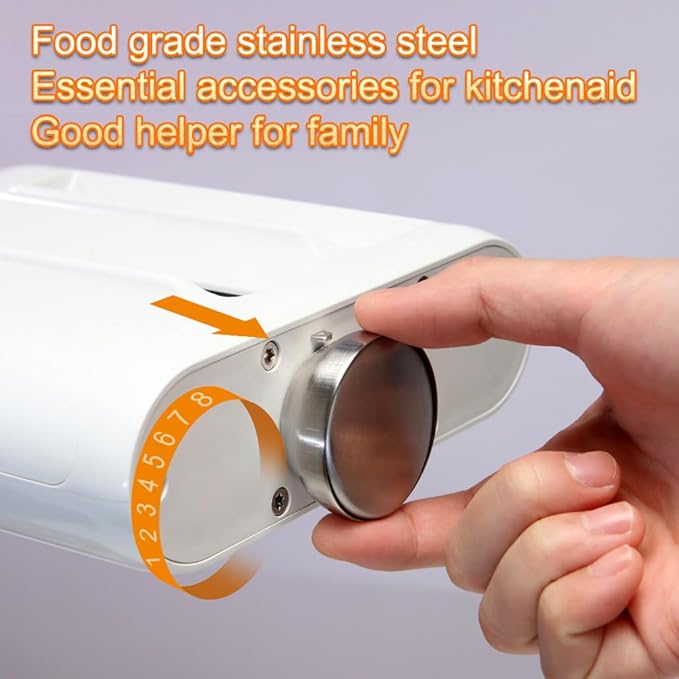 Pasta Maker Accessories Mixers 3 in 1 Set for KitchenAid Stand Mixer Attachments Include Pasta Roller, Spaghetti,Fettuccine Cutter, 8 Adjustable Thickness Settings，Pasta Maker Attachment