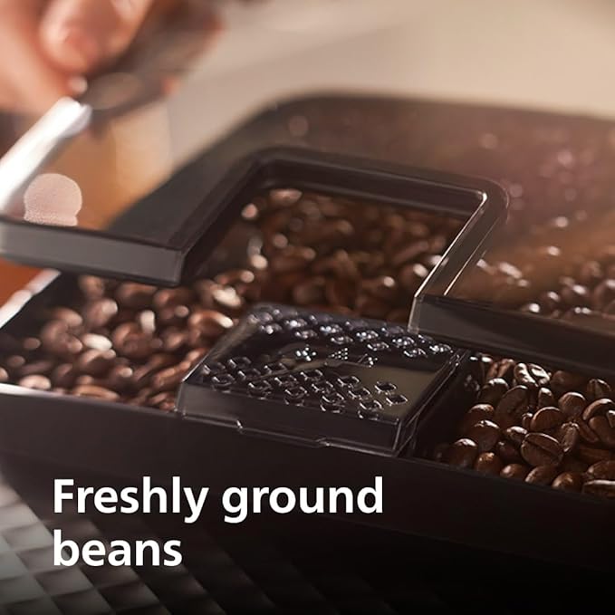 Philips 2200 Series Fully Automatic Espresso Machine, Classic Milk Frother, 2 Coffee Varieties, Intuitive Touch Display, 100% Ceramic Grinder, AquaClean Filter, Aroma Seal, Black (EP2220/14)