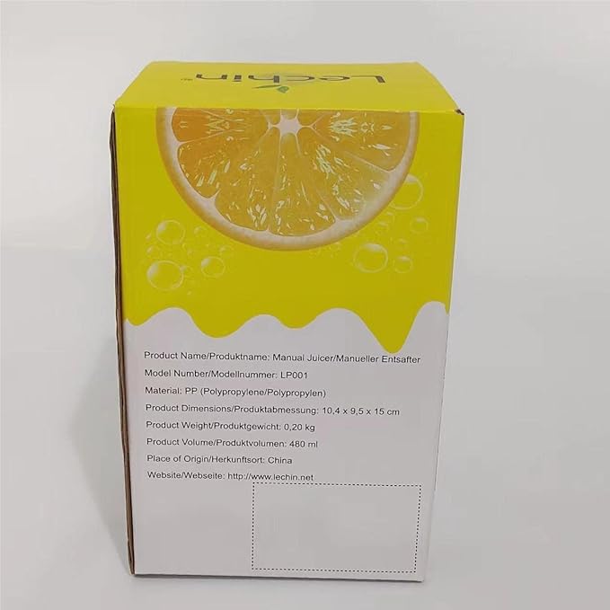 Hand Juicer - Citrus Juicer with Lemon Shape - Hand Lemon Juicer with Two Press Options for Different Fruits (Yellow)