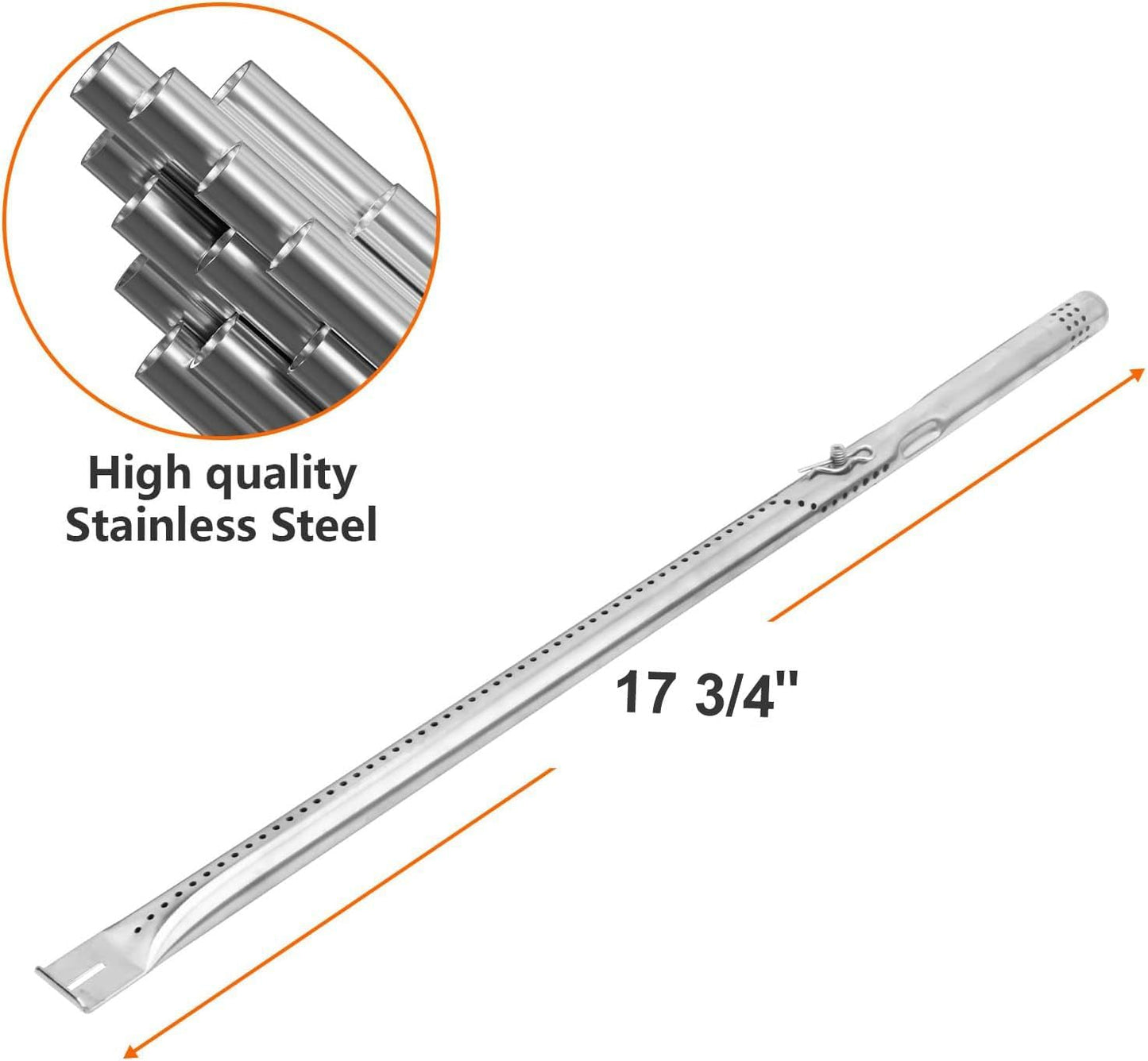 Cast Iron Grill Grates and Stainless Steel Grill Part Kit for Charbroil Performance 5 Burner Grills 463275717 463275517 463243518 463243519, Heat Plates, Burners, Adjustable Crossover Tube, Ignition