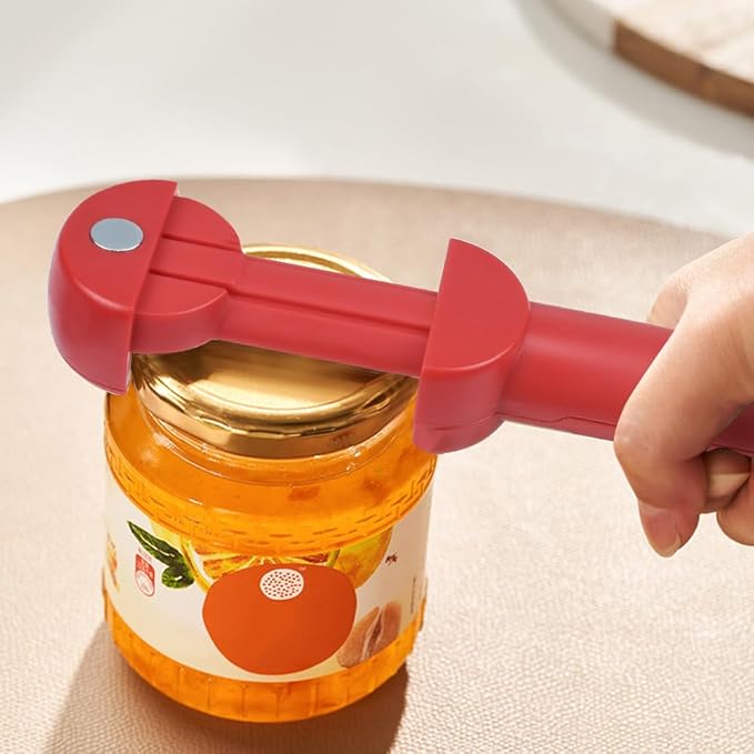 Bottle Opener Jar Opener for Weak Hands, Arthritic Hands, Seniors,Low Strength and Children with Beer Opener Red