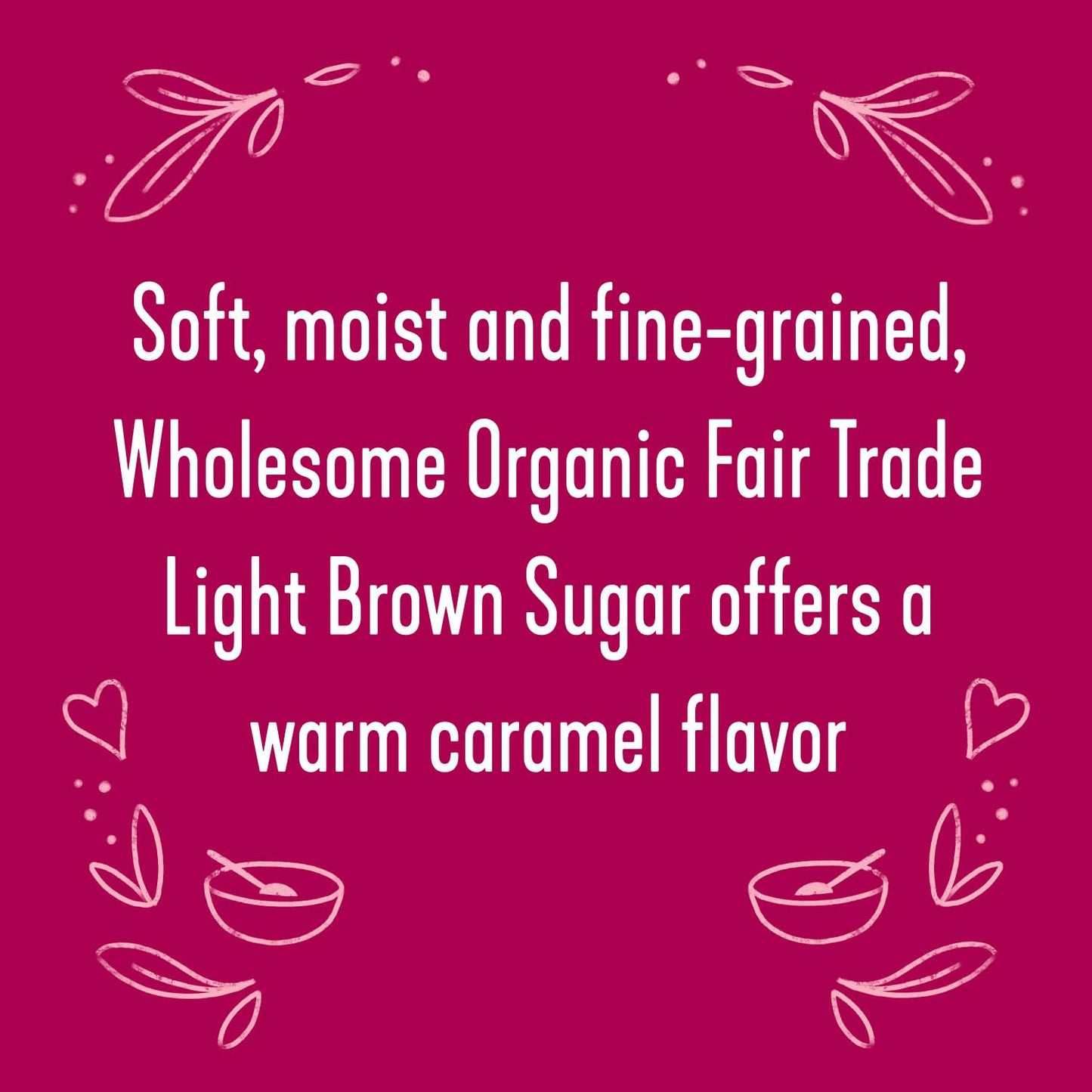 Wholesome Fair Trade Organic Light Brown Sugar, 64oz, 1-Pack