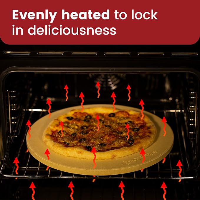 K ROCKSHEAT Small Pizza Stone Round for Grill and Oven, 11 Inch Cordierite Grill Pizza Stones, Food Grade Baking Stone for Oven 11"