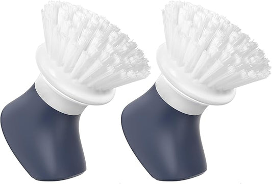 Dish Scrub Brush,Self-Standing Palm Brush with Ergonomic Grip for Cleaning Dishes,Non-Stick Pans and Sinks,Navy Blue,2 Pack