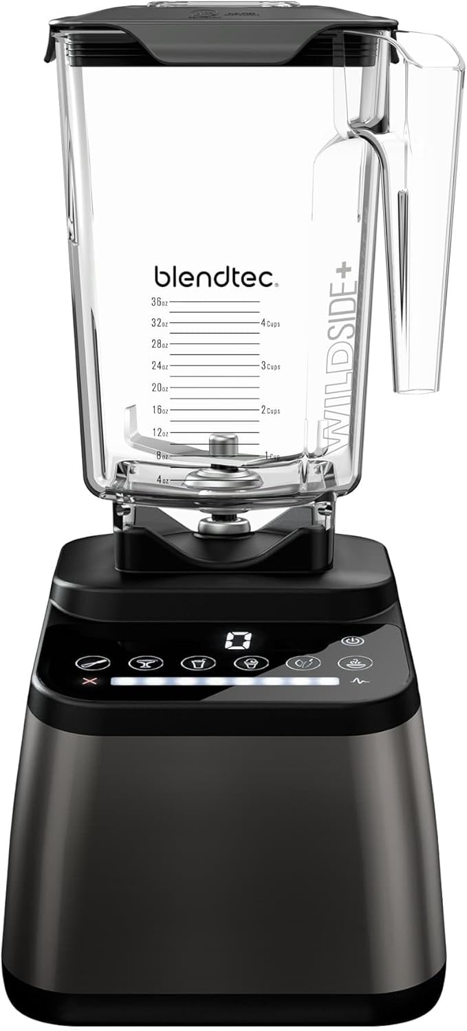 Blendtec Original Designer Series Blender and 90 Oz WildSide+ Jar - Kitchen Blender Bundle - Gunmetal