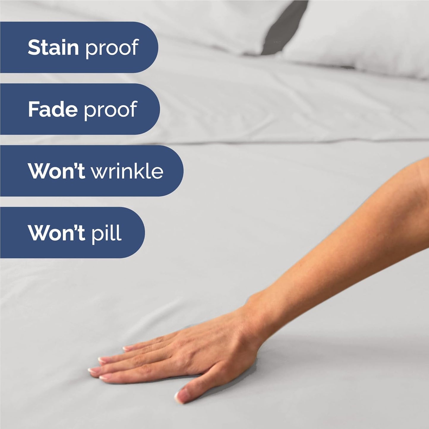 Full Size 4 Piece Sheet Set - Comfy Breathable & Cooling Bed Sheets Set - Hotel Luxury Bedding for Women, Men, Kids, Teens, Boys & Girls - Deep Pockets, Soft and Wrinkle Free - Oeko-Tex - French Grey