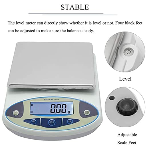 CGOLDENWALL Lab Scale 20kgx0.1g Digital Precision Scale Electronic Balance Laboratory Weighing Industrial Scale Kitchen Counting Scale Scientific Scale Calibrated (20kg, 0.1g)
