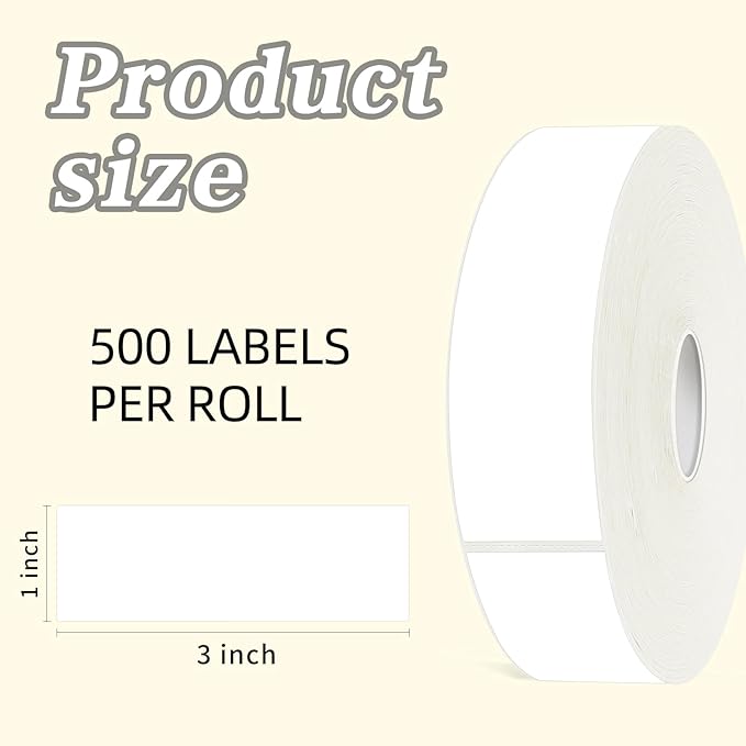 500 Blank Removable Freezer Labels Water Oil Resistant with Perforation Line for Food Containers Jars Pantry Organization (Ink Quick-Dry，1” x 3”)
