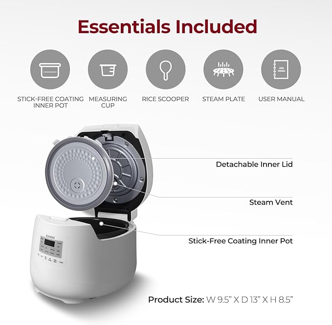 CUCKOO CR-0641F 6-Cup (Uncooked) / 12-Cup (Cooked) Micom Rice Cooker & Warmer with Nonstick Inner Pot, 11 Menu Modes, Fuzzy Logic Tech, Auto Clean (White)