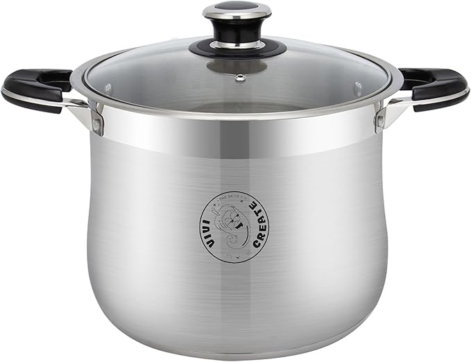 Vivicreate Stainless Steel Stock Pot with Lid for Induction Cooking Boiling Pasta Stew Soup Large Capacity Cookware with Handles for Kitchen Spaghetti Olla Olla de Acero Inoxidable (18.5 QT)