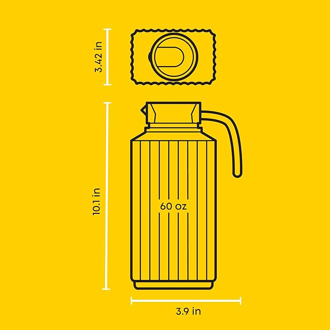 JoyJolt 60oz Glass Pitcher with Lid (2 Lids) - Beverage Serveware and Storage Container for Cold Drinks and Liquids. Juice Container, Water Jug, Fridge Pitcher for Iced Tea or Milk