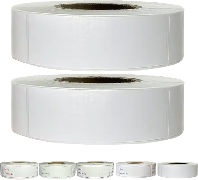 1000pcs Freezer Labels,1x3 inch for Food containers,Food Labels Quick and Easy to Remove- Easy to Write on(White)