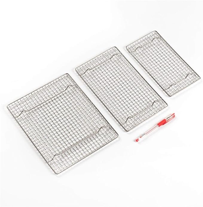 304 Stainless Steel Cooling Rack Versatile Baking Rack Heat Resistant Rust Proof Sturdy Grate 10.6"*8.7"