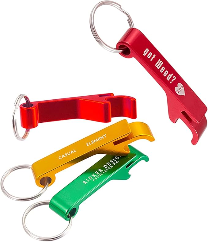 30pcs Personalized Bottle Opener Keychain Custom Aluminum Beer Bottle Opener Engraved Any Text/Logo Wedding Favors, Anniversaries, Xmas, Party, Restaurant, Christmas, Holiday, 2023 Graduation