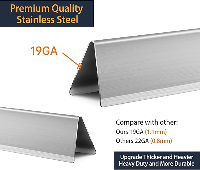 7620 Flavorizer Bars 7622 Heat Deflector for Weber Genesis Grill Parts 300 Series E/S-310 320 330 EP/cep-310 320 330 (with Front Control Knob),Stainless Steel Heat Plate