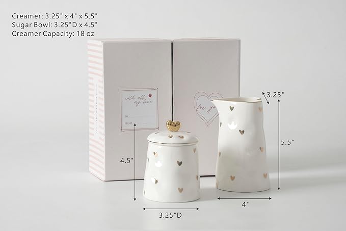 Heart To Heart Sugar Bowl & Creamer Set