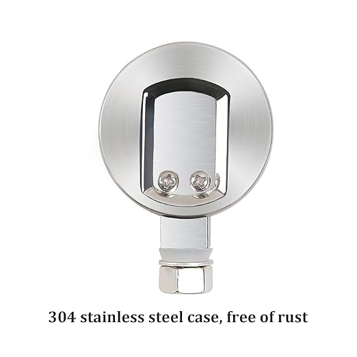 Roastove Stainless Steel Pressure Cooker Gauge, Pressure Canner Gauge, Steam Pressure Gauge, 2" Dial, Lower Mount, Including Gasket, Washer and Nut