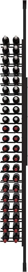 Ultra Wine Racks Floor-to-Ceiling Mount Display (1 Side, Double Deep, Black, Holds 42 Wine Bottles) - Modern Metal Wine Storage for Wine Cellars, Home Bars, Kitchens, and Dining Rooms