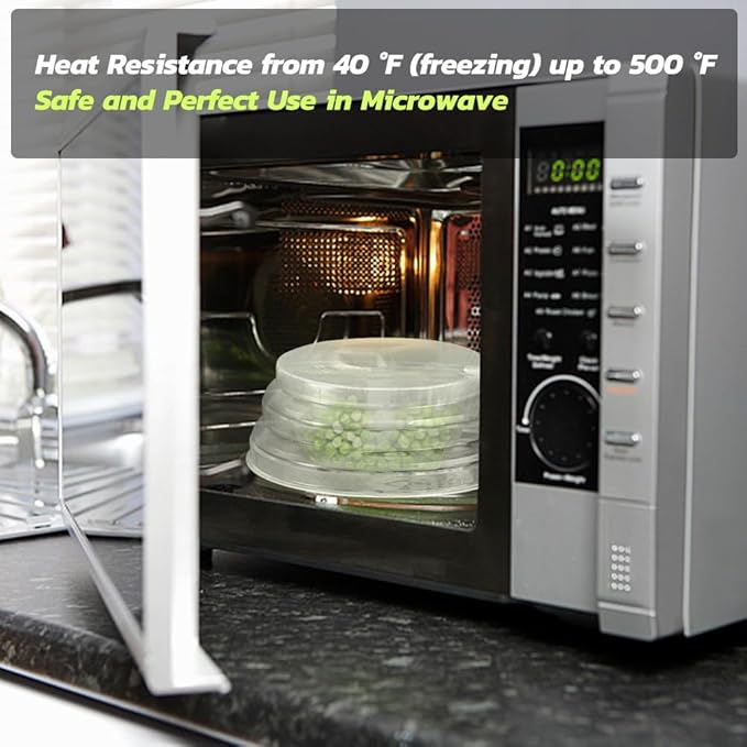 Silicone Bowl Covers - Microwave Splatter Cover & Dish Covers for Oven Cooking