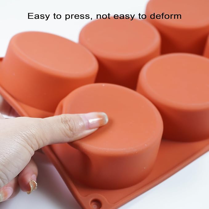 Muffin Pan, 6 Cup Silicone Cake Moulds for Baking, Silicone Muffin Cases, Non Stick Muffin Tin, Cookies Jelly Mould - BPA Free and Dishwasher Safe