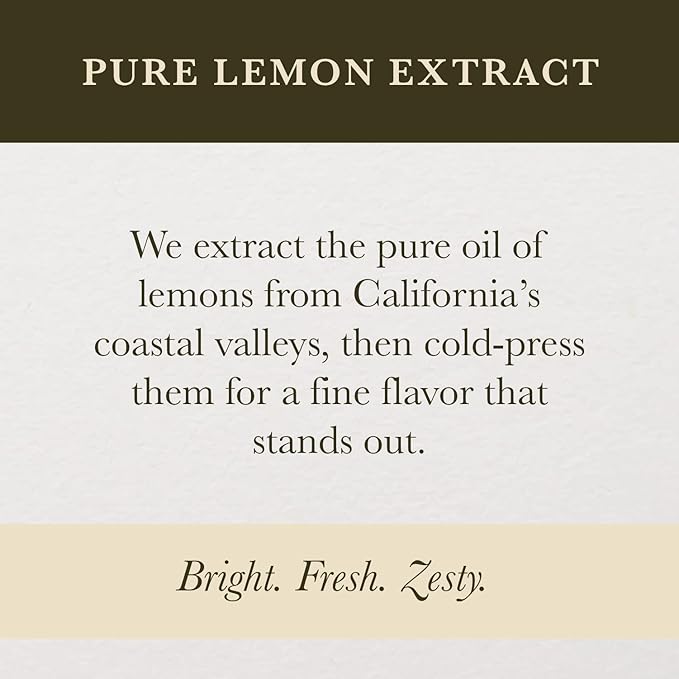 Cook's Pure Lemon Extract, Premium Quality, Cold Pressed Lemon, Sugar Free, Gluten Free, Allergen Free,16 oz