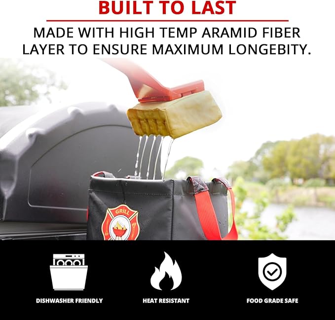 Grill Rescue BBQ Replaceable Scraper Cleaning Head, Bristle Free - Durable and Unique Scraper Tools for Cast Iron or Stainless-Steel Grates, Barbecue Cleaner (Grill Grate Brush with Scraper)