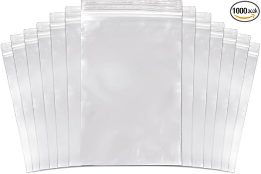 SNL | 4" X 6" - 2 MIL - 1,000 Bags | Medium | Strong | Zipper Lock Reclosable, Clear, Disposable, Plastic Bags, For Food and Storage