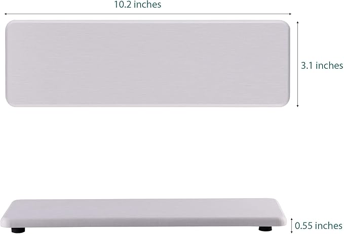 2 Pcs Water Absorbing Stone Trays, Kitchen/Bathroom Sink Soap Dish, Diatomite Tray Used for Hand Soap & Cosmetic Bottles in The Modern Home, 3.2" W x 10.2" L, White