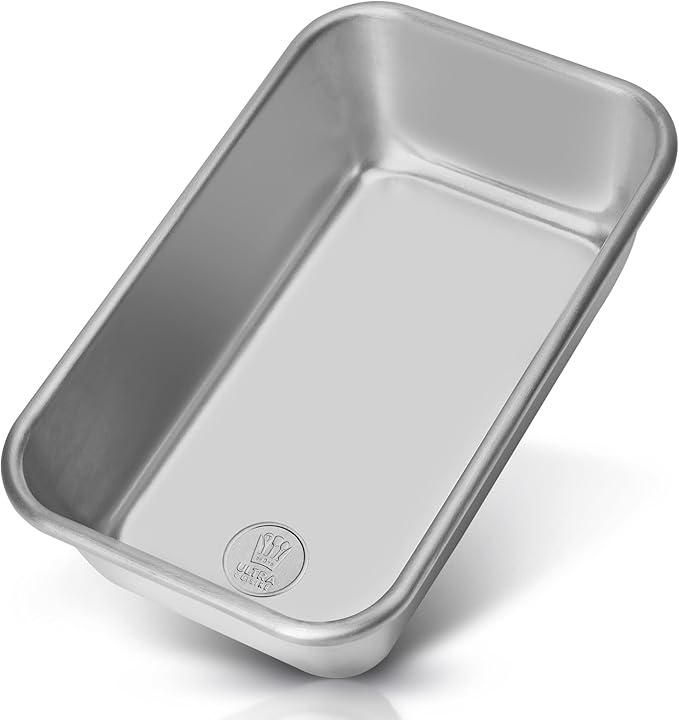 Ultra Cuisine Aluminum Loaf Pan for Baking Bread - 9.5x5 inch Loaf Pan, 1lb - Easy Clean, Quality, Durable Bread Tin - Commercial Aluminum Bread Pan for Baking Banana Bread, Cakes, Casseroles, Loaves