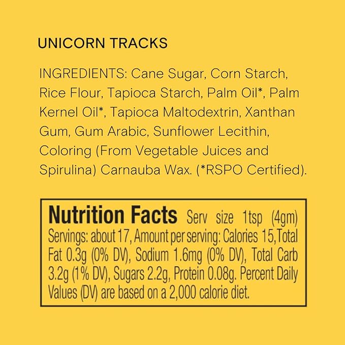 Supernatural Unicorn Tracks Natural Confetti Sprinkles, Heart & Star Shapes, Organic Dye Free, Soy Free, Gluten Free, Vegan, 3oz
