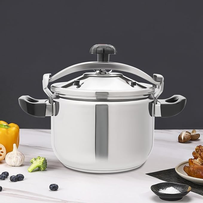 23.2 Quart Pressure Cooker Stainless Steel Pressure Canner, Large Capacity, Commercial Pressure Cooker Clamp On Type, Single Valves for Family or Commercial Use