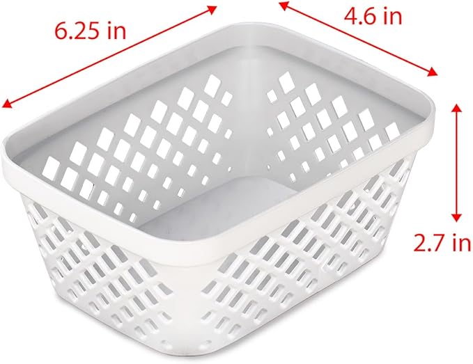 Glad Plastic Storage Basket Set - Multipurpose Drawer Trays, Kitchen Pantry Containers, and Bathroom Bins - 9 Pack Small Organizers, White
