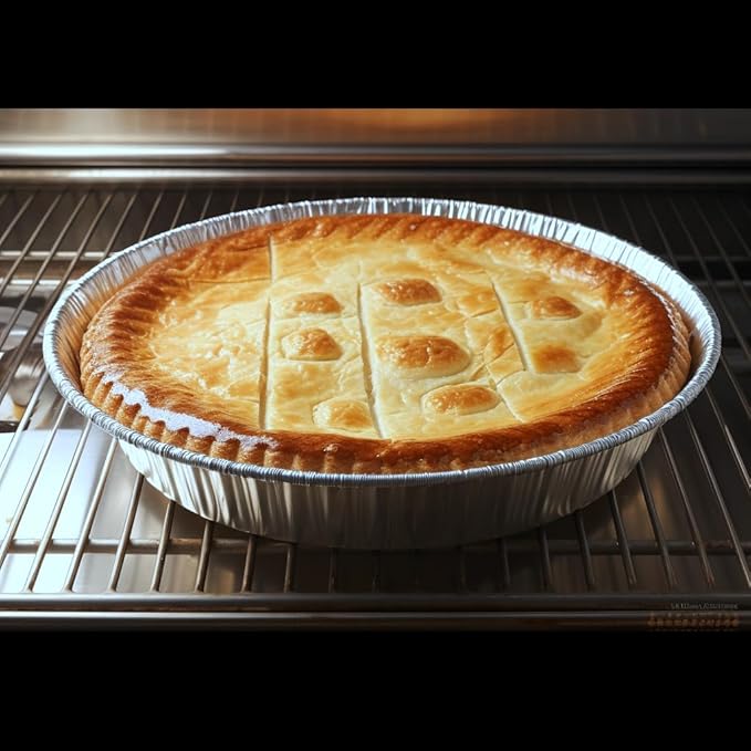 FUNSTITUTION Round Aluminum Pans with Lids (30 Pack) - 9 Inch Disposable Pie Pans - Round Aluminum Foil Pans For Baking, Grilling, Cooking, Storing, Prepping - Pie Tins with Lids