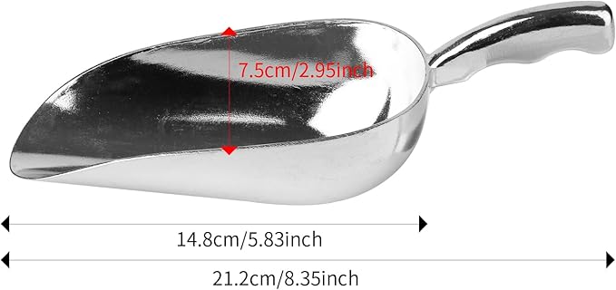 12 Oz Cast Aluminum Bar Ice Scoop,Suitable for wedding, buffet-1pc