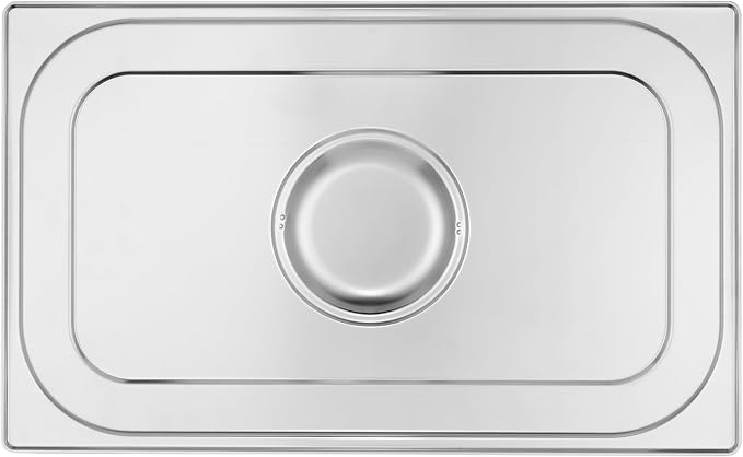 BIRDROCK HOME Stainless Steel Steam Table Pan Lids - Restaurant and Catering Supplies - 24 Gauge Steel - Perfect for Meal Prep, Cooking, and Food Storage Container - 6 Pack, Fits Full-Size Hotel Pans
