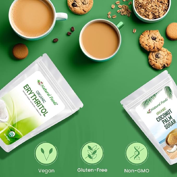 Z Natural Foods Organic Coconut Sugar - Nutrient-Dense, Flavorful & Unrefined Brown Coconut Sugar - Perfect for Tea, Coffee, Oatmeal, Deserts & Baking, Non-GMO, Vegan, Gluten-Free, 3 lbs