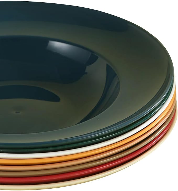 Pasta Bowls, 8 PCS Large Salad Serving Bowls, 9 inch White Soup Bowls, Pasta Bowls Set of 4, Rimmed Deep Pasta Plates, Wide and Shallow Bowls for Dinner, Microwave Dishwasher Safe