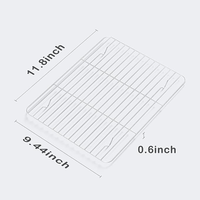 2 Pack Cooling Rack for Baking Stainless Steel, Heavy Duty Wire Rack Baking Rack, 11.7" x 9.4" Cooling Racks for Cooking, Fits Small Toaster Oven, Dishwasher Safe
