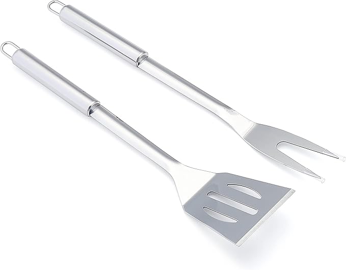 Amazon Basics 4-Piece Stainless Steel Barbeque Grilling Tool Set with Carry Bag