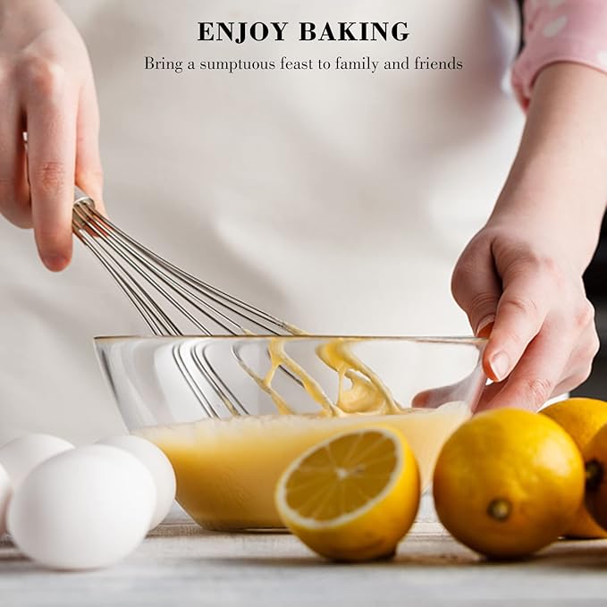 NileHome Stainless Steel Whisk Set 8" 10" 12" Kitchen Whisk Balloon Whisk Kitchen Wisk Wire Whisks for Cooking, Whisking, Blending, Beating, Stirring-3 Pack…