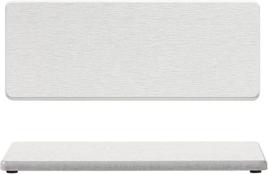 2PCS Bathroom Sink Vanity Trays, Water Absorbing Diatomite Stone Quick Drying Mat for Kitchen Counter,Faucet Splash Guard Dish Rack Soap Dispenser Sponge Holder Caddy Organizer,Beige, 9"x3.5"