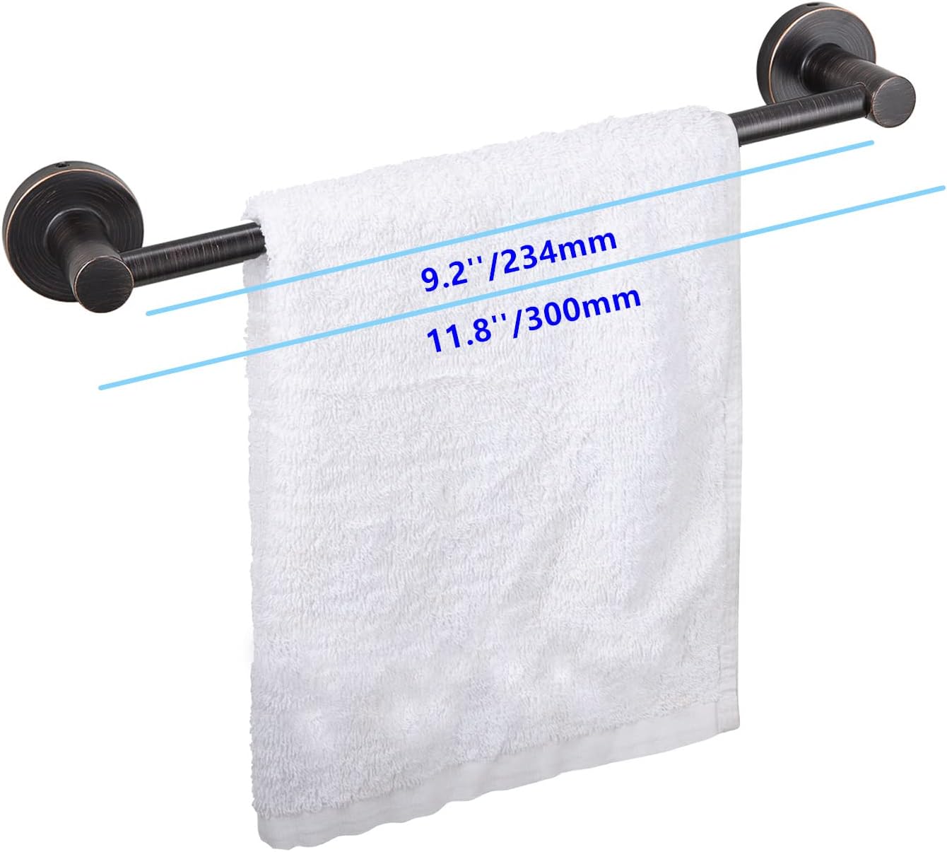 JiePai Bath Towel Bar Oil Rubbed Bronze, 11.8 Inch Stainless Steel Towel Rack Bathroom Towel Holder Wall Mount Kitchen Dish Cloth Hanger (Oil Rubbed Bronze, 11.8 Inch)