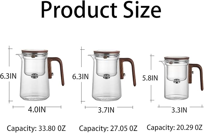 Enchanti Tea Pot, Witchcraft Magic Glass Teapot with Infuser Strainer and Lid for Loose Leaf Tea Herbal, Magnetic Water Separation Tea Maker Kettle with Cups Clear Enchantipot (1000ml)