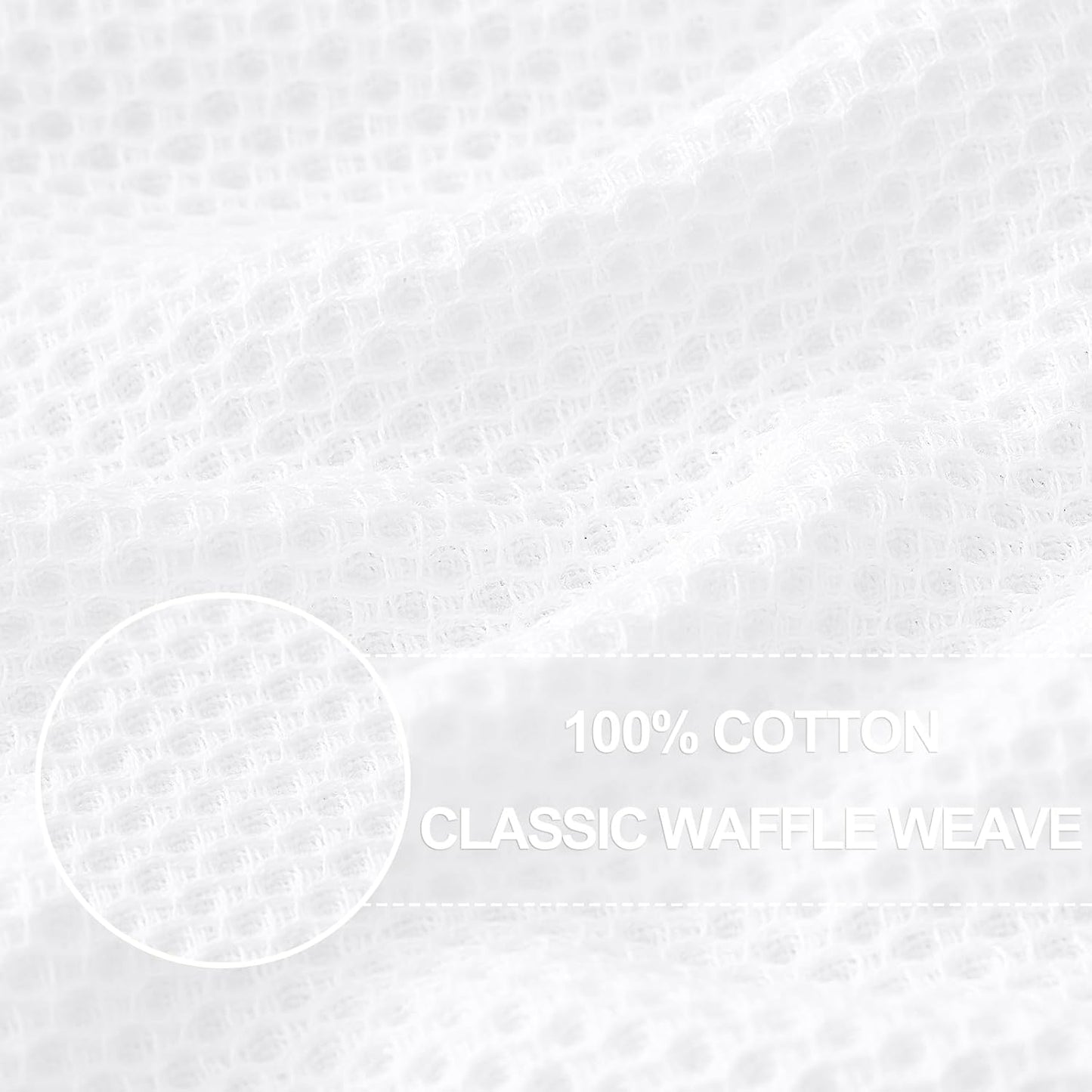 Homaxy 100% Cotton Waffle Weave Kitchen Dish Cloths, Ultra Soft Absorbent Quick Drying Dish Towels, 12 x 12 Inches, 8-Pack, White