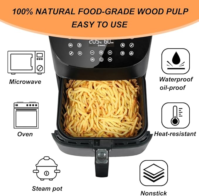 BYKITCHEN Air Fryer Sheets Liners for Ninja AG301 Grill, AF141 Pro 4-in-1 & More, 9in Disposable Square Air Fryer Parchment Paper Filters for 5 to 8 Qt, Ninja Foodi Grill Accessories(Set of 100)