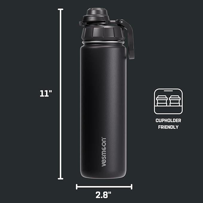 Vessence Tea Infuser Bottle - 24 Oz Insulated Loose Leaf & Fruit Infuser Bottle | Leak Proof with FlowSip Lid