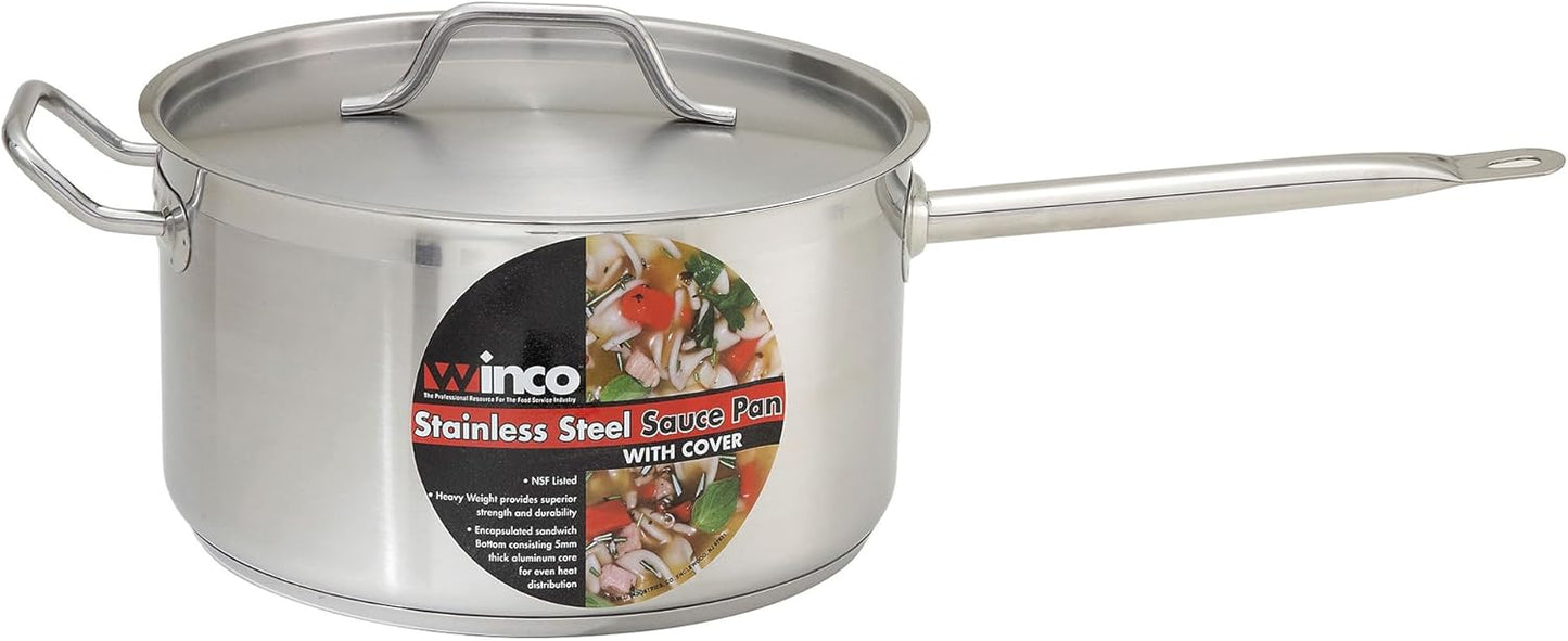 Winware Stainless Steel 7 Quart Sauce Pan with Cover